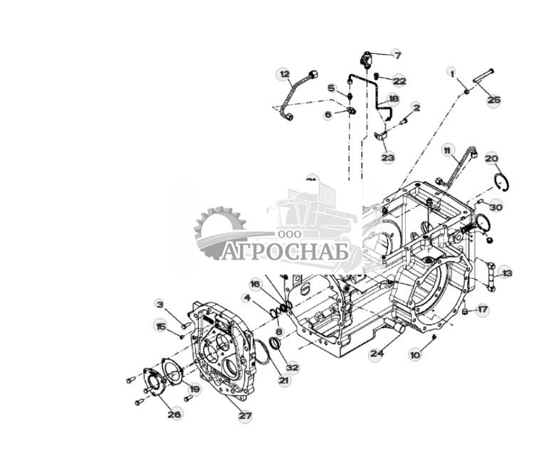 ГРУППА КАРТЕРА КОРОБКИ ПЕРЕДАЧ В БЛОКЕ С ТРАНСМИССИЕЙ (YZ91438) (НЕ MFWD) (НЕ-PRT) MRTSSN1SB, MRTSCN1SB, MRTWCN1SB - ST305154 285.jpg